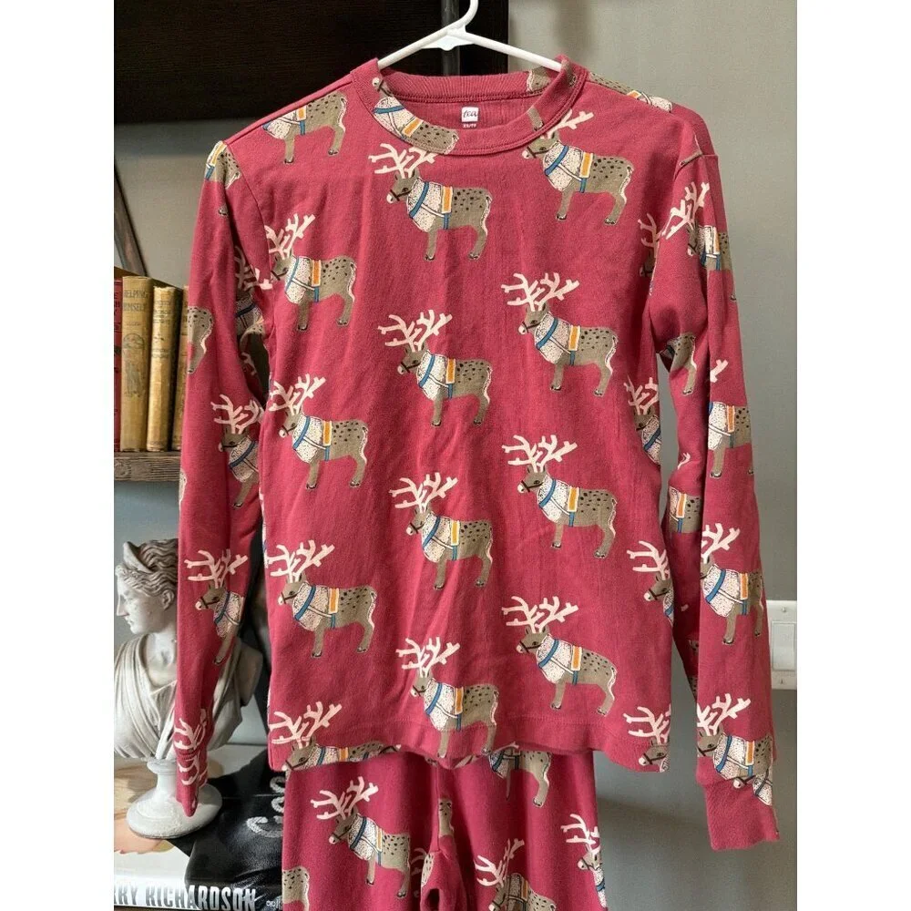 Tea Collection Adult Pajama Set Swedish Reindeers Womens Size XS